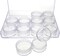 The Beadsmith Personality Case - Clear Storage Organizer Box – 6.4 x 4.8 x 1 inches - Includes 12 Small Containers with lids - 1.5 x 0.8 inches, Bead Holder